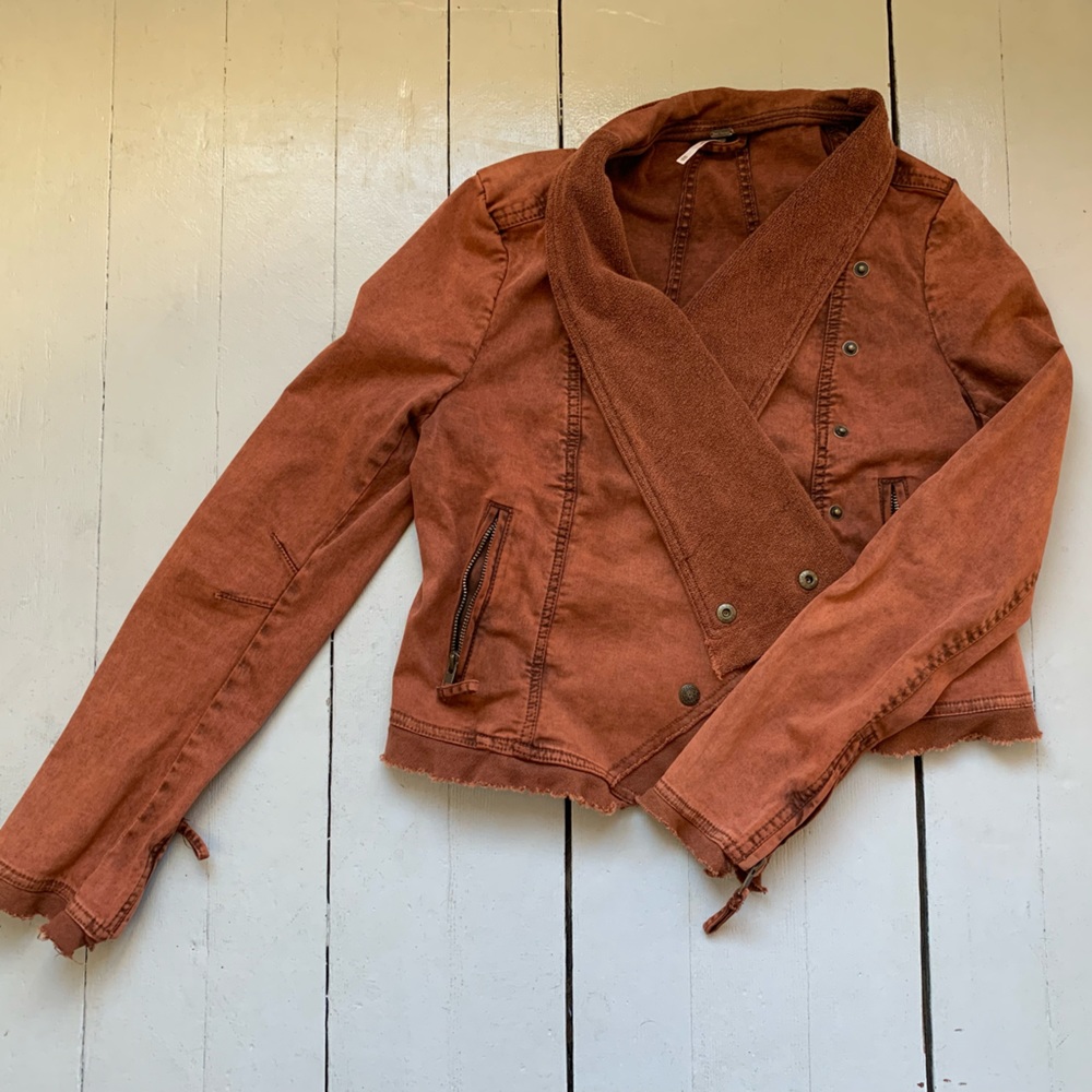 Free People jean moto drape jacket